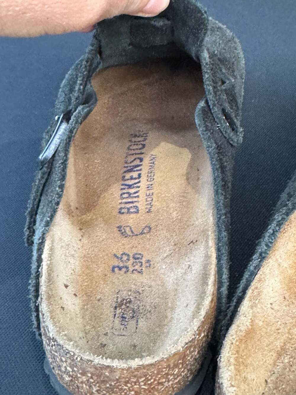 Birkenstock Boston Suede Leather Clogs in Dark Grey - Picture 7 of 8